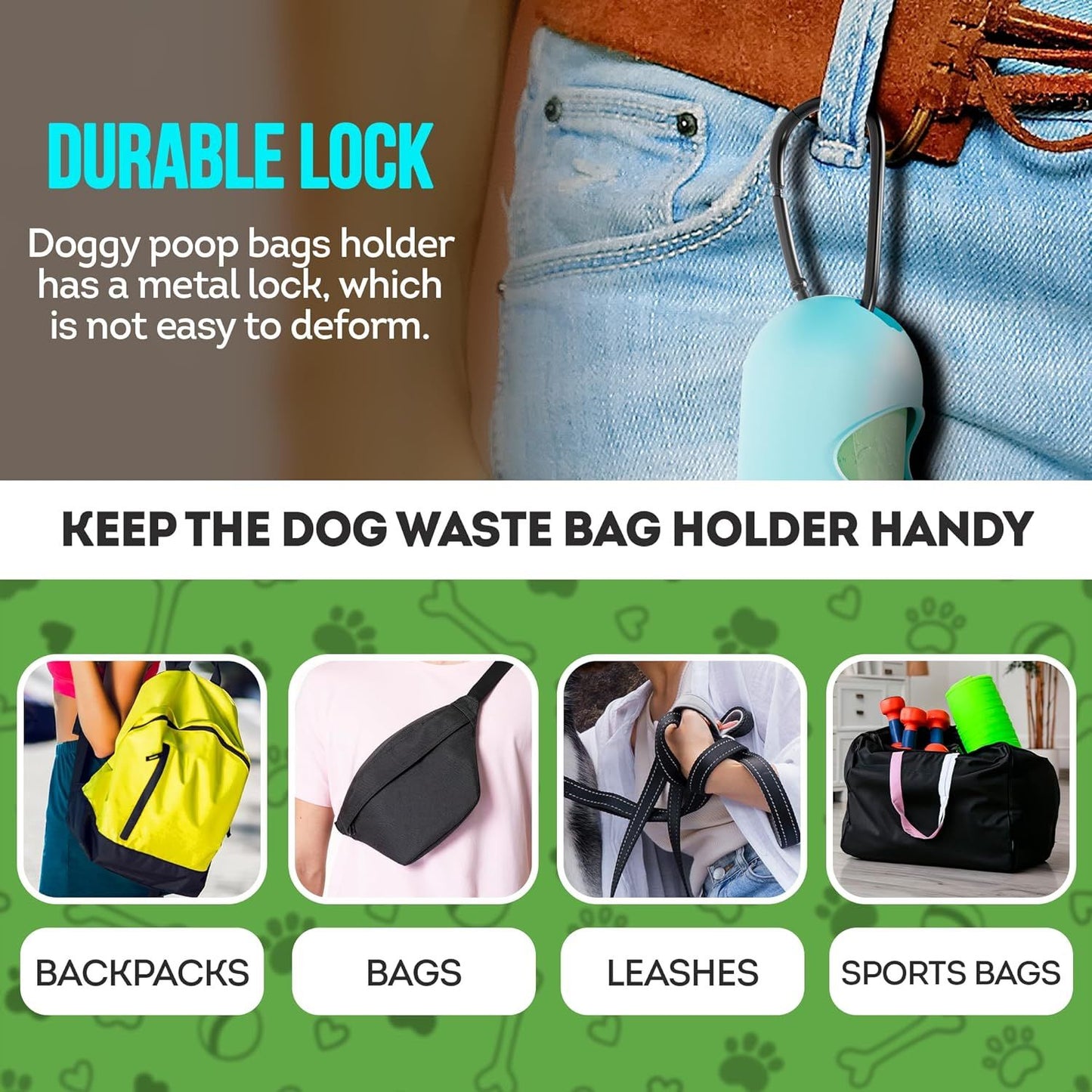 Dog Poop Bag Dispenser with Flashlight