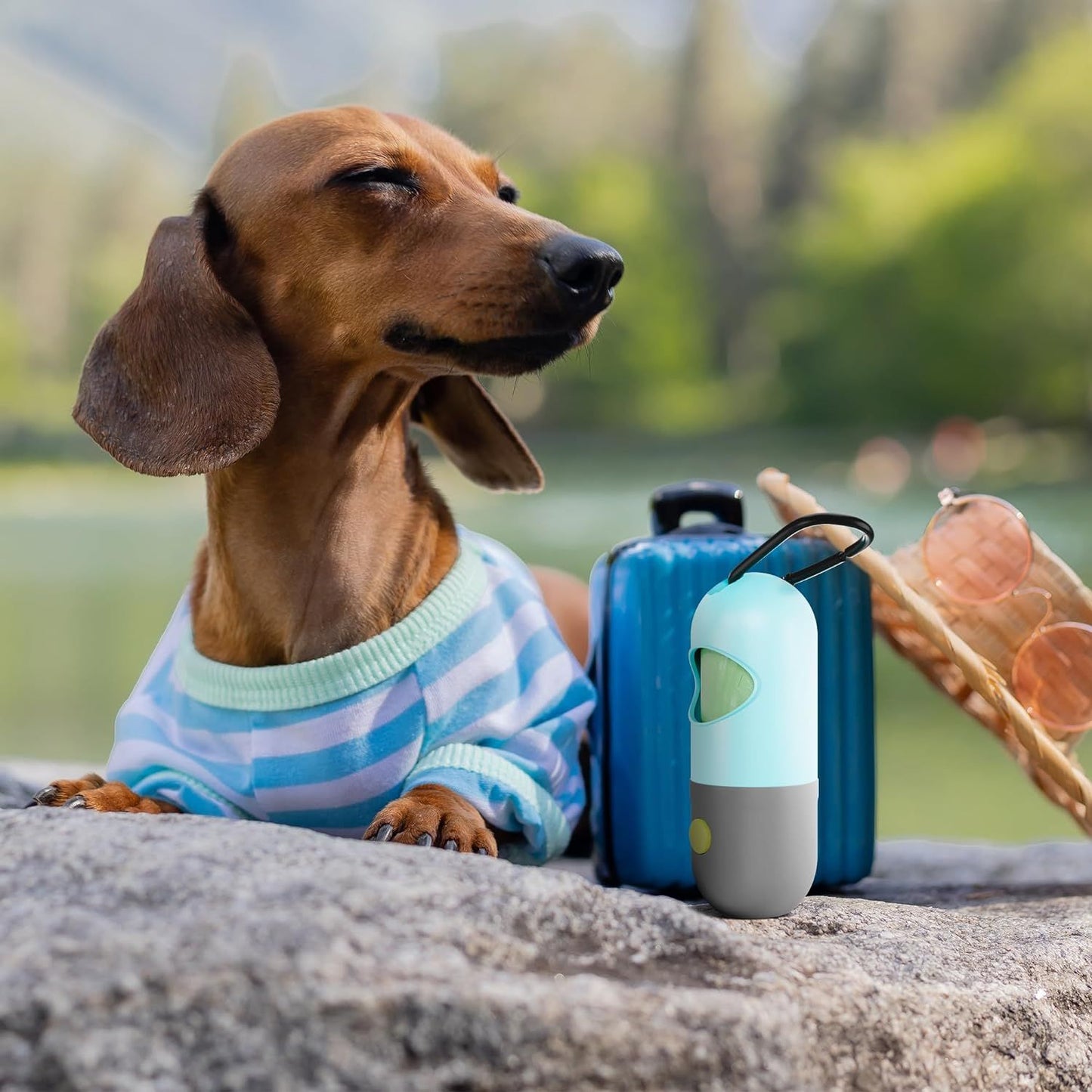 Dog Poop Bag Dispenser with Flashlight