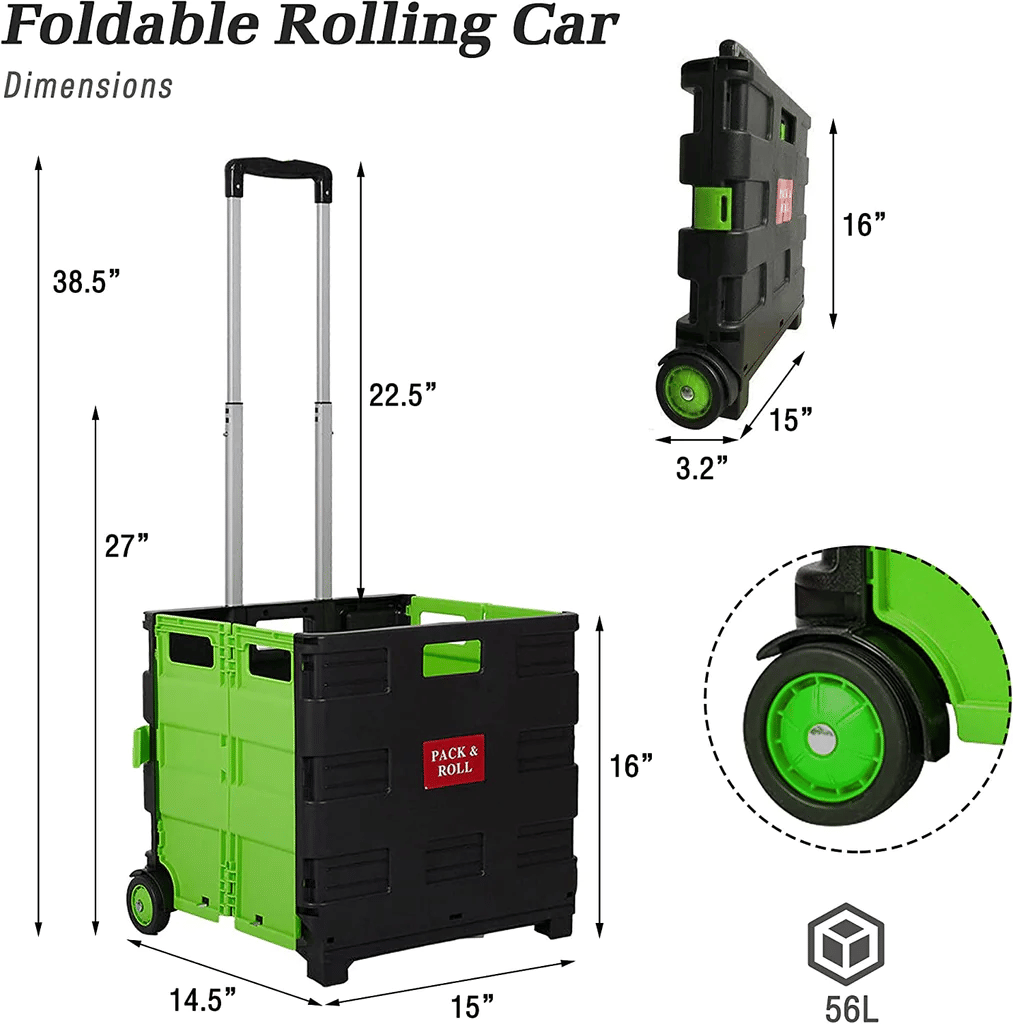 Folding Rolling Utility Shopping Cart