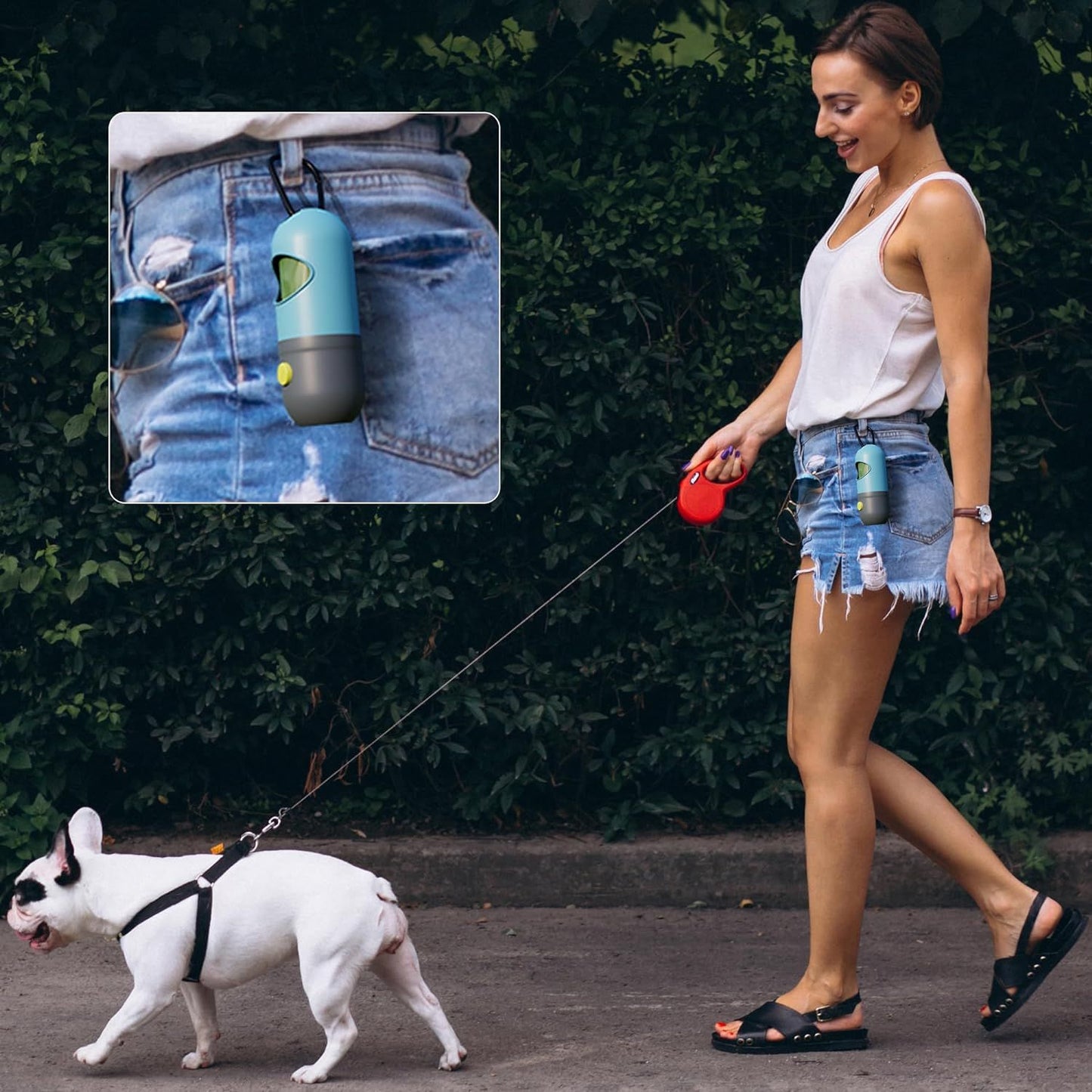 Dog Poop Bag Dispenser with Flashlight