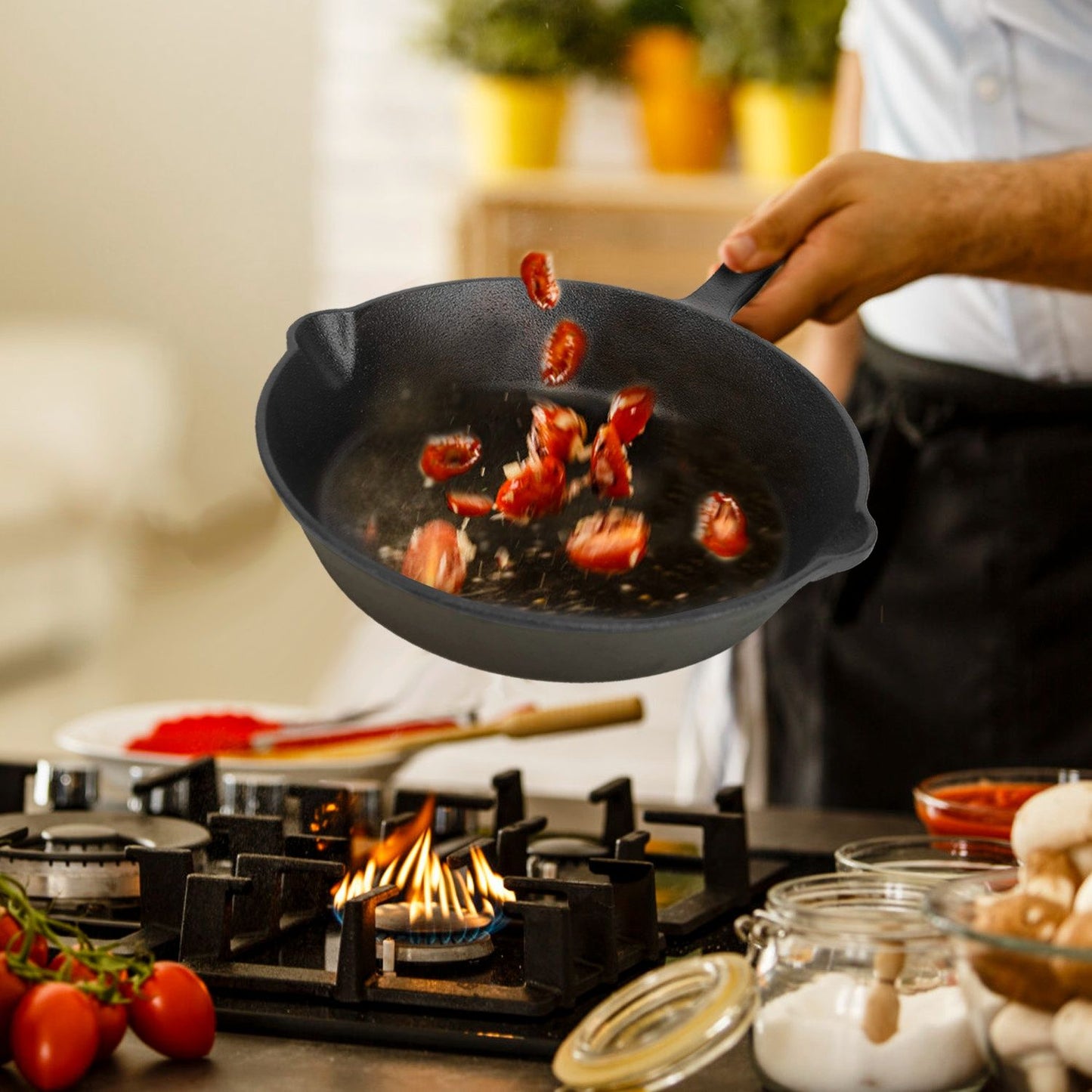 3Pcs Pre-Seasoned Cast Iron Skillet Set