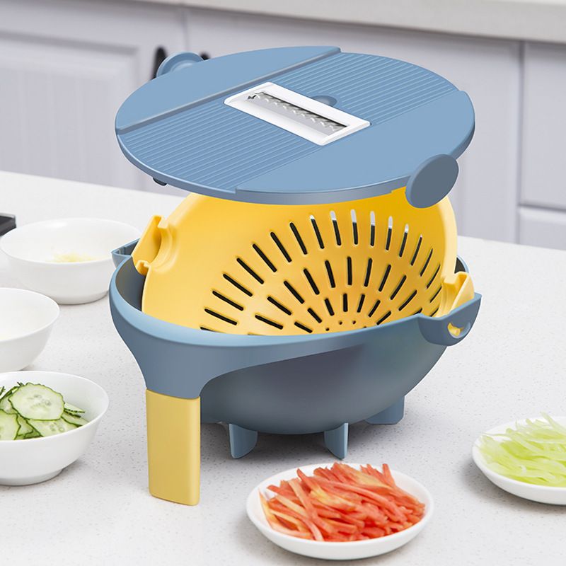 New 9 in 1 Rotate Vegetable Cutter with Drain Basket