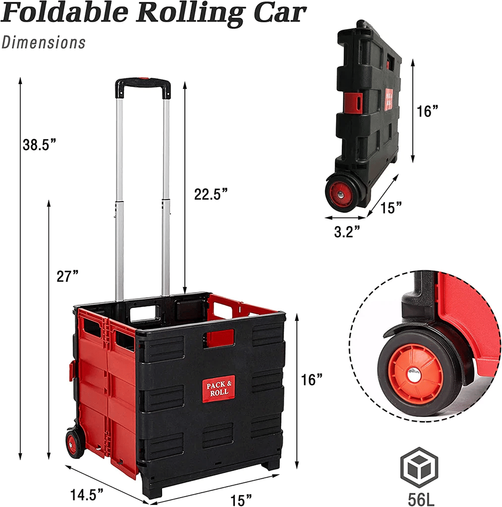 Folding Rolling Utility Shopping Cart