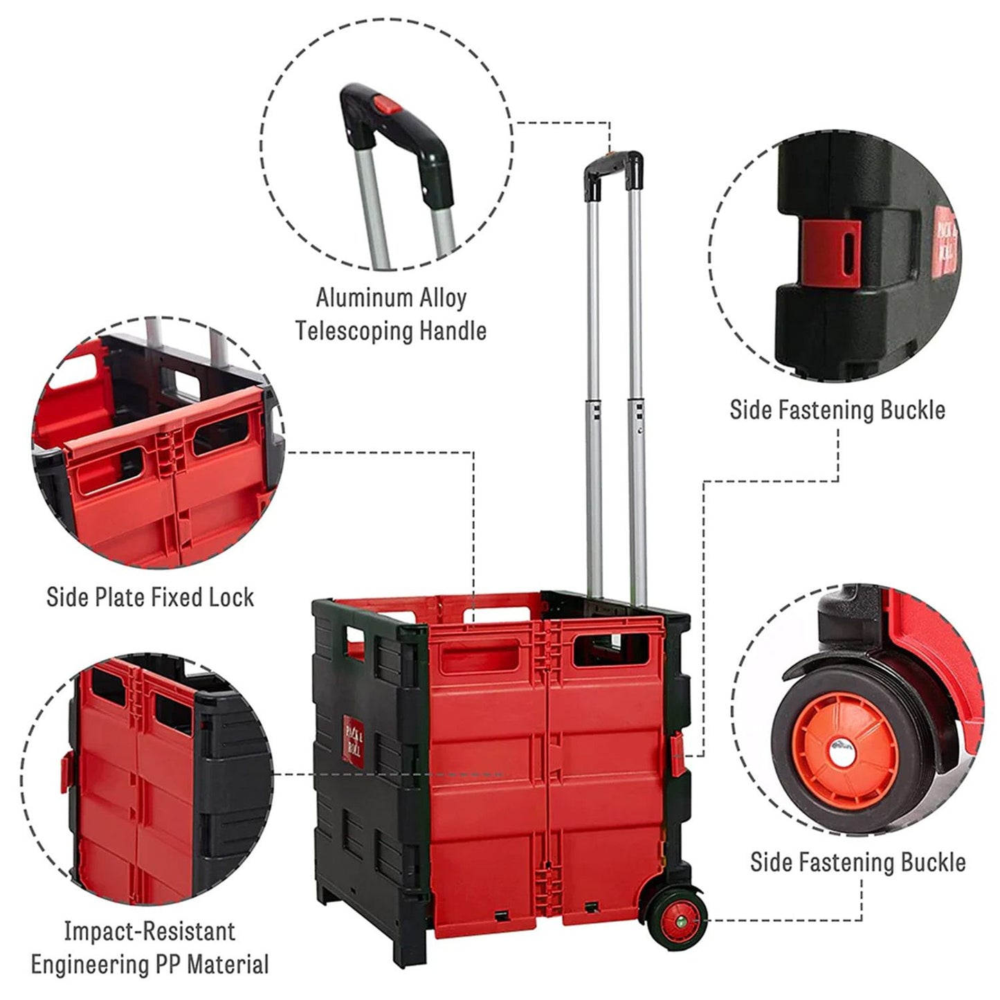 Folding Rolling Utility Shopping Cart