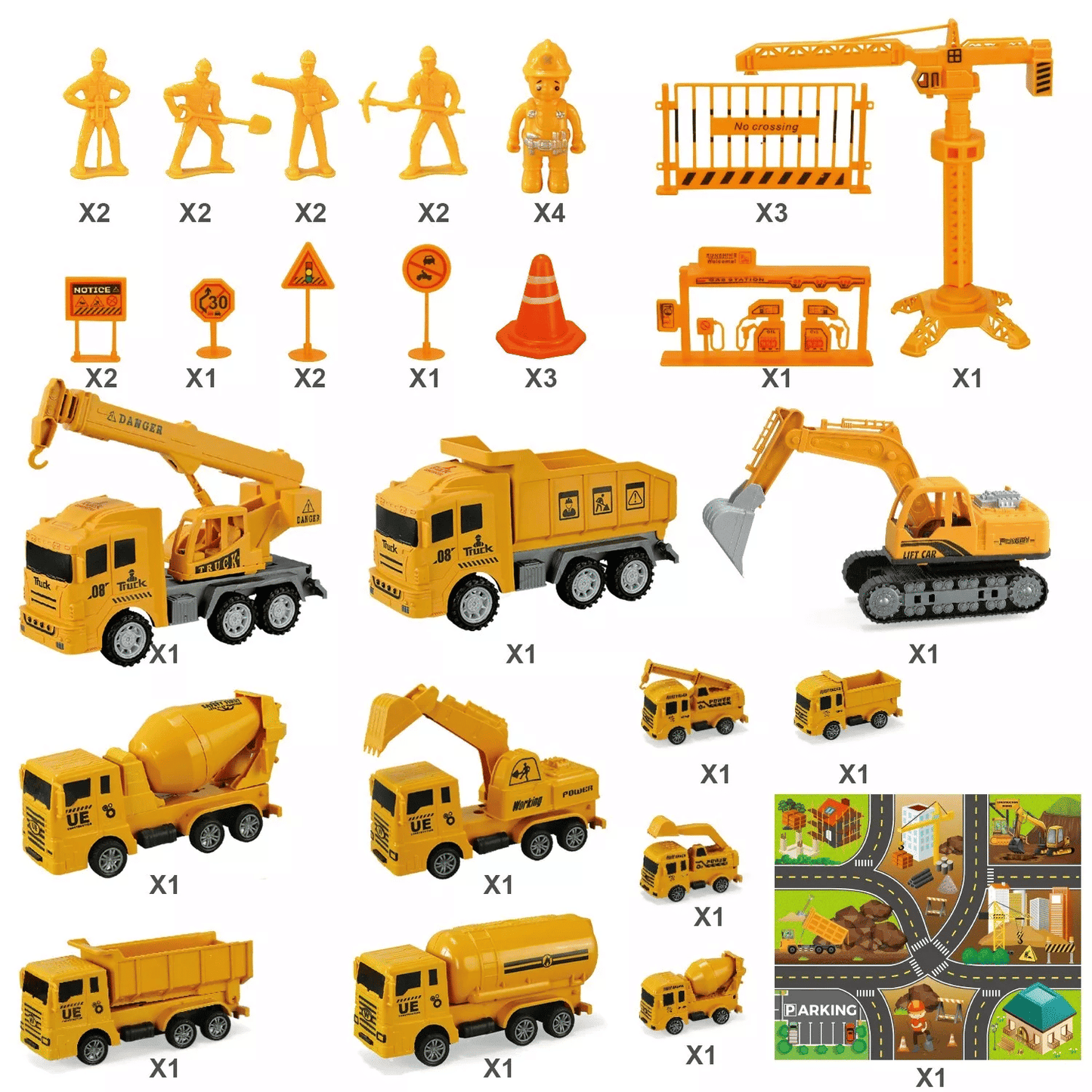 Construction Vehicle Toys 11 pieces