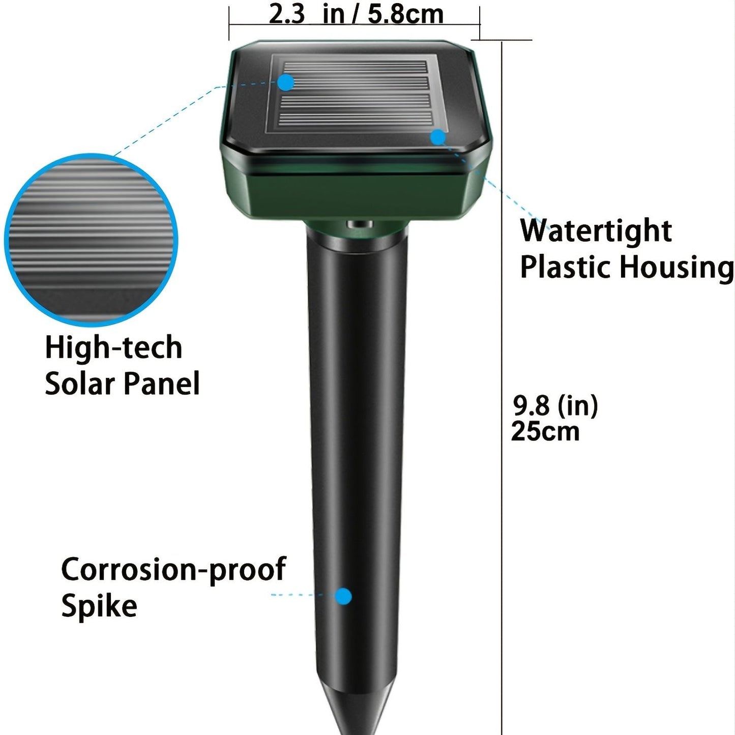 Ultrasonic Solar Animal Repeller