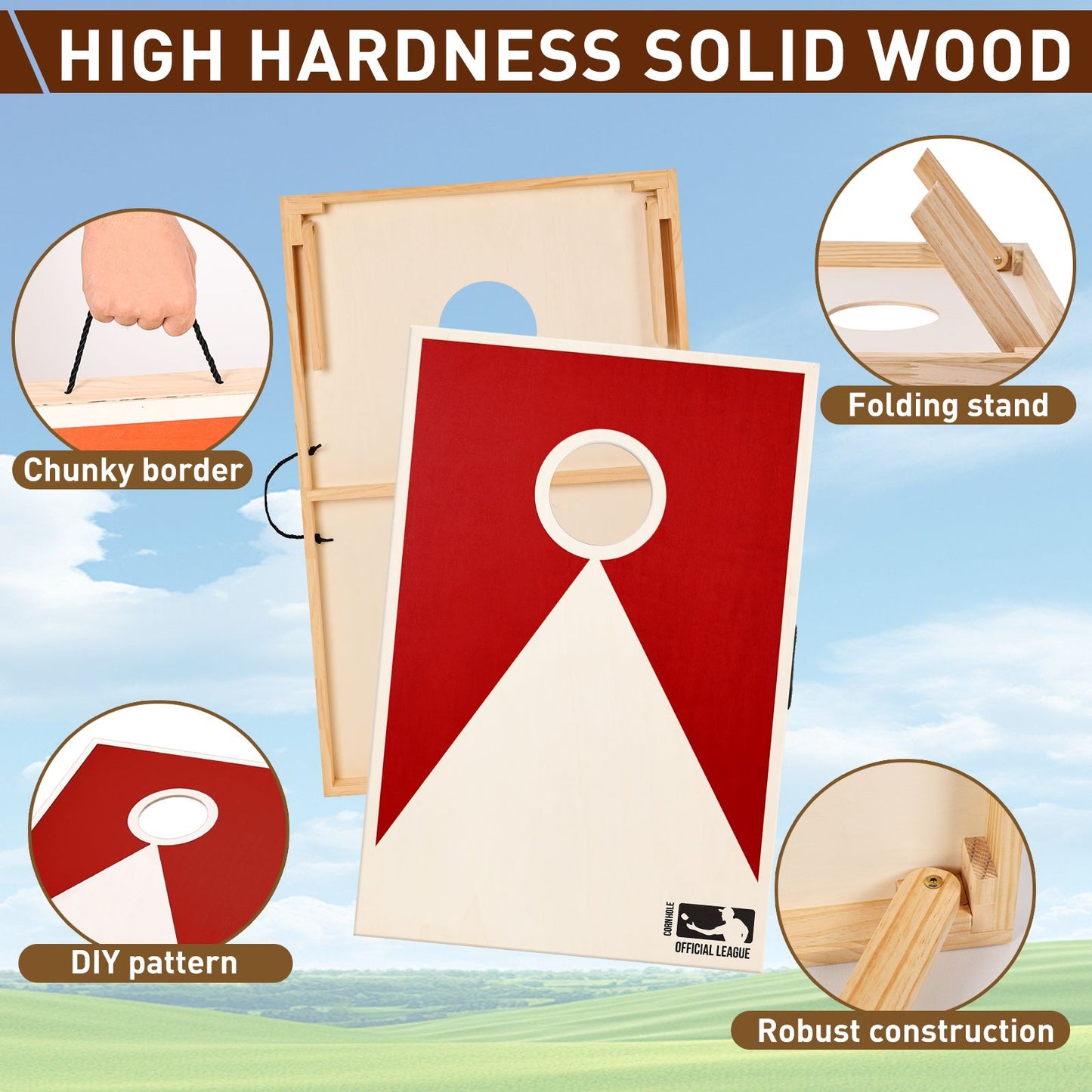 Solid Wood Premium Cornhole Set